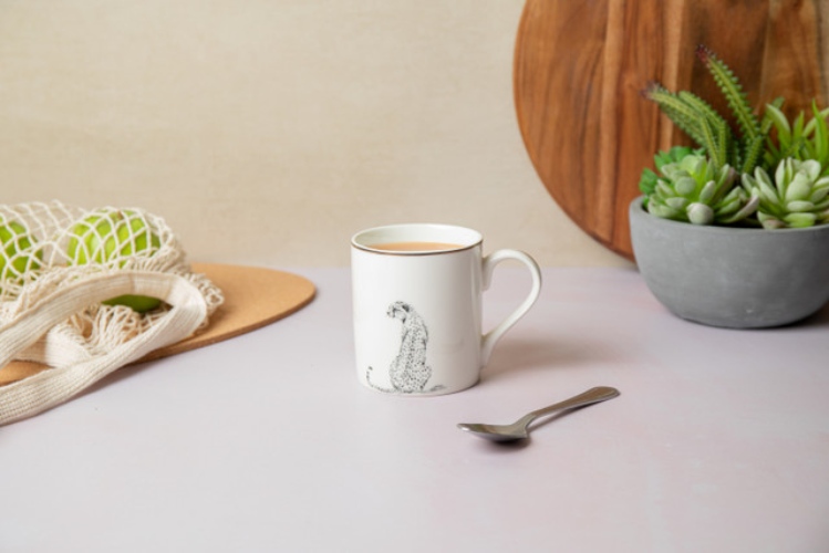 Mikasa Fine China 280ml Straight Sided Mug, Cheetah, Gift boxed