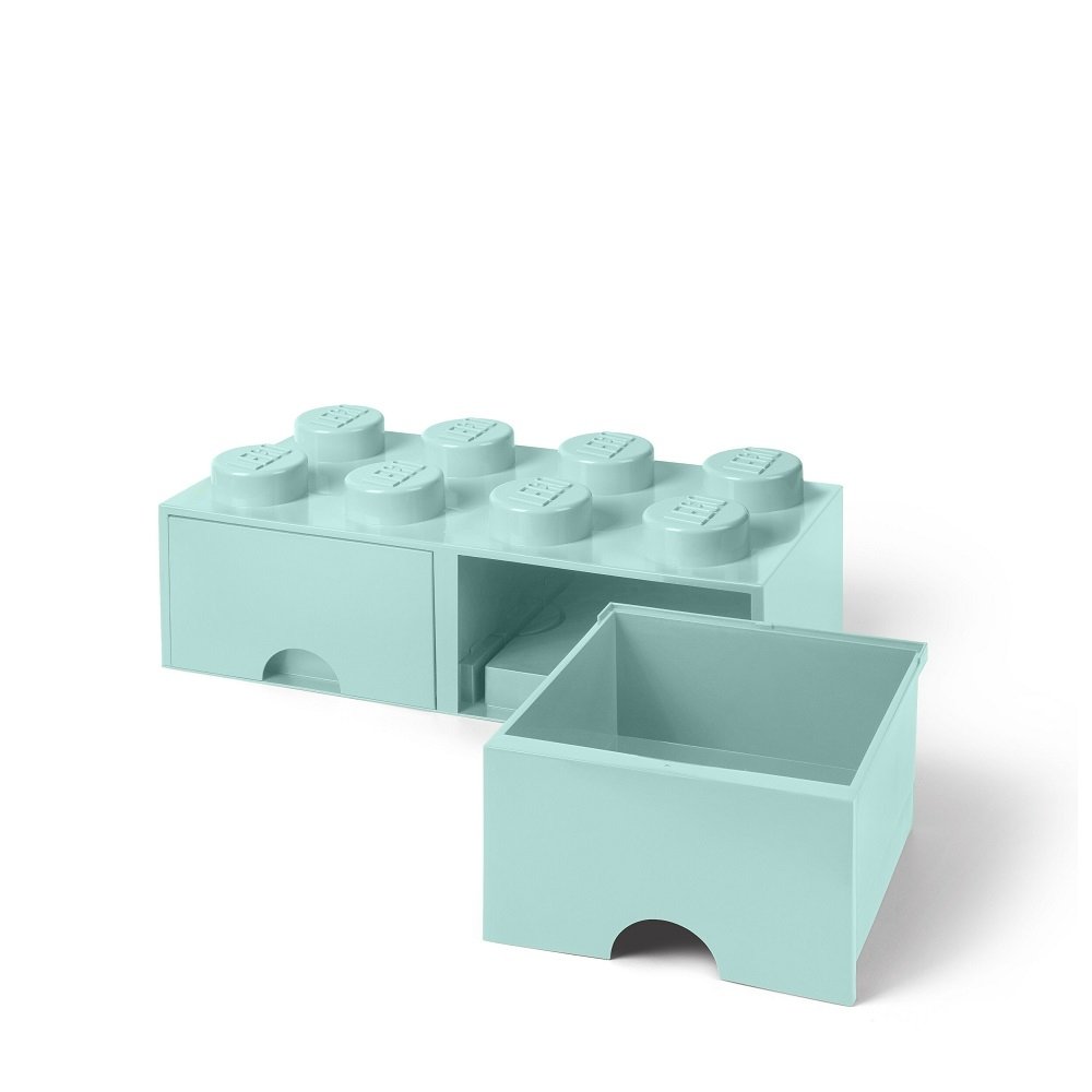 Opberglade Brick 8, Aquablauw - LEGO