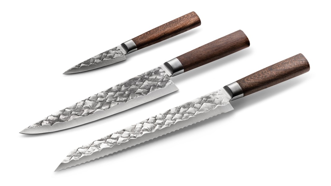 Messenset, 3-delig, Duits staal, 3D bergpatroon | BARE Cookware