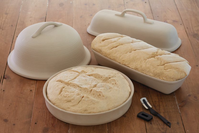 Home Made Stoneware Round Bread Baking Cloche