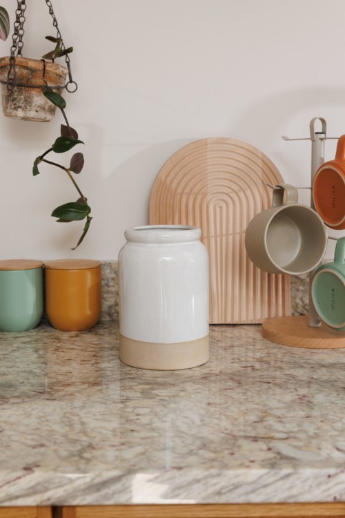 KitchenCraft Idilica Stoneware Utensil Holder / Planter, Tagged