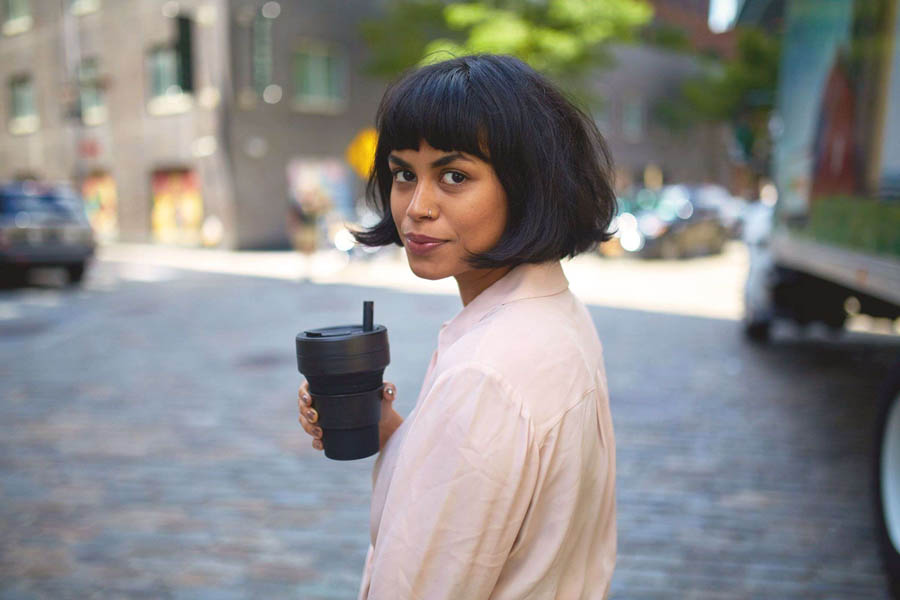 Biggie Cup, Ink - 470 ml - Koffiebeker - Drinkbeker - Diep Zwart - Opvouwbaar | Stojo