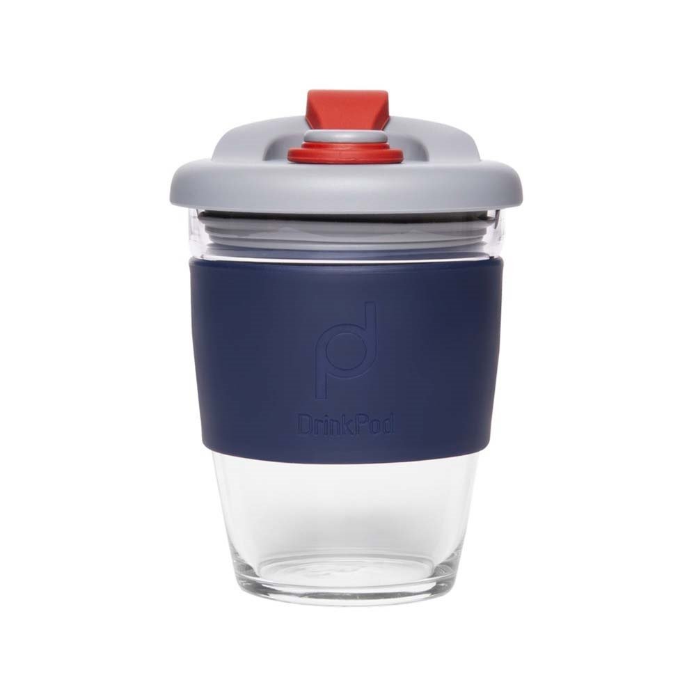 Herbruikbare Koffiebeker - 340ml -  Storm Grey - Glas - Pioneer
