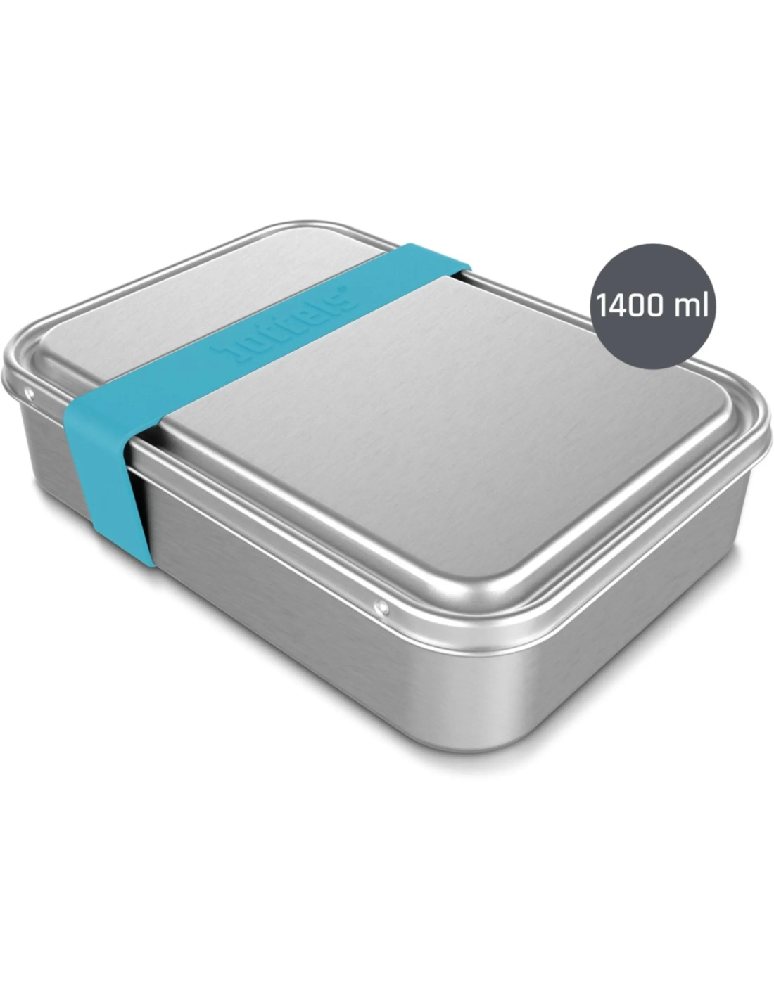 Lunchbox met Verdeler, Groot, 3 Vakken, 21 x 15 x 5 cm, RVS Turquoise Blauw - Boddels | Smacht