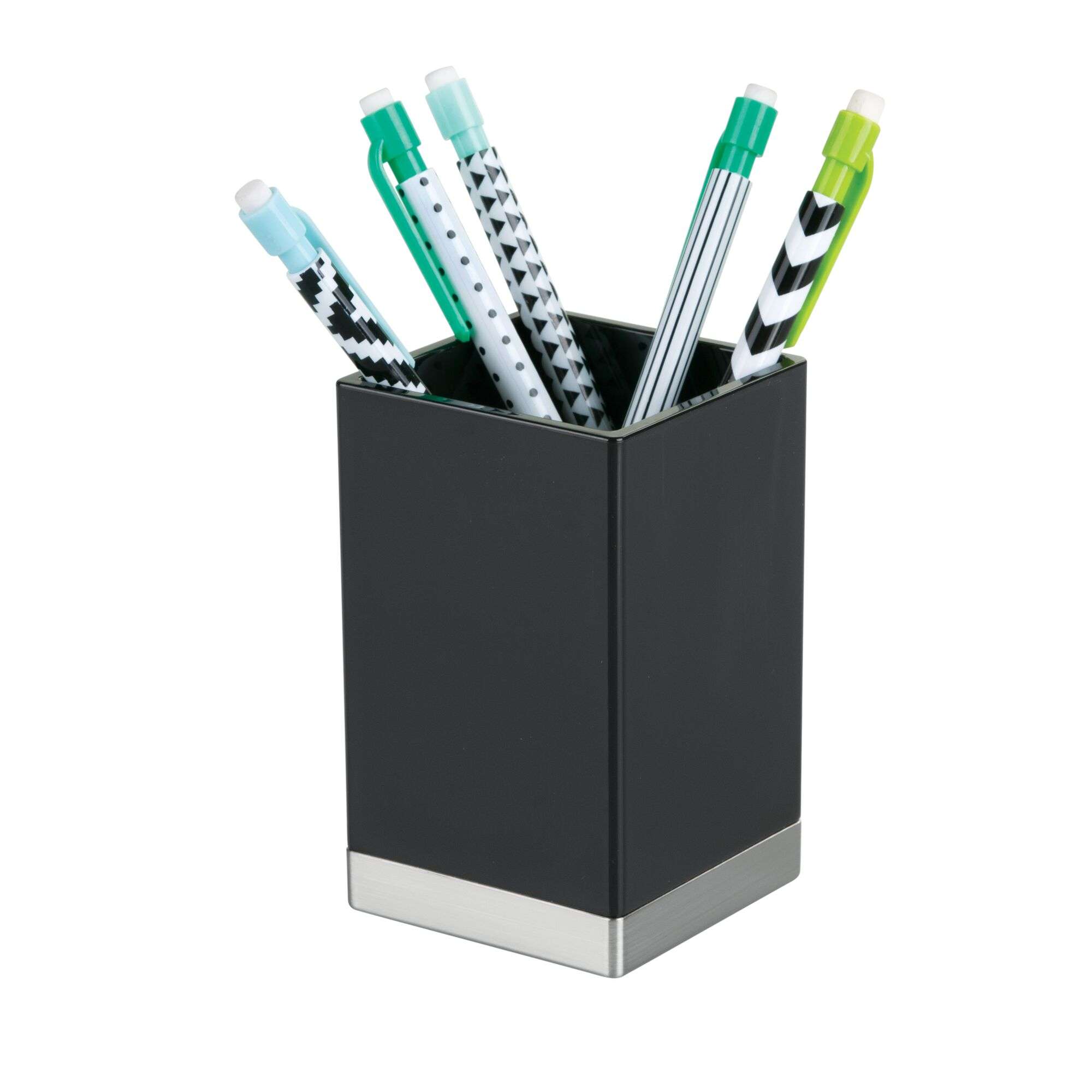 Badkamer Tandenborstelhouder, Make-up Kwasten Organizer, Zwart, Kunststof - iDesign | Clarity