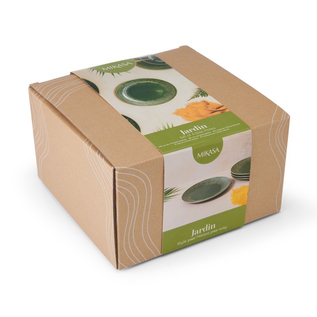 Mikasa Jardin 4pc Stoneware Side Plate Set, 22cm, Gift boxed