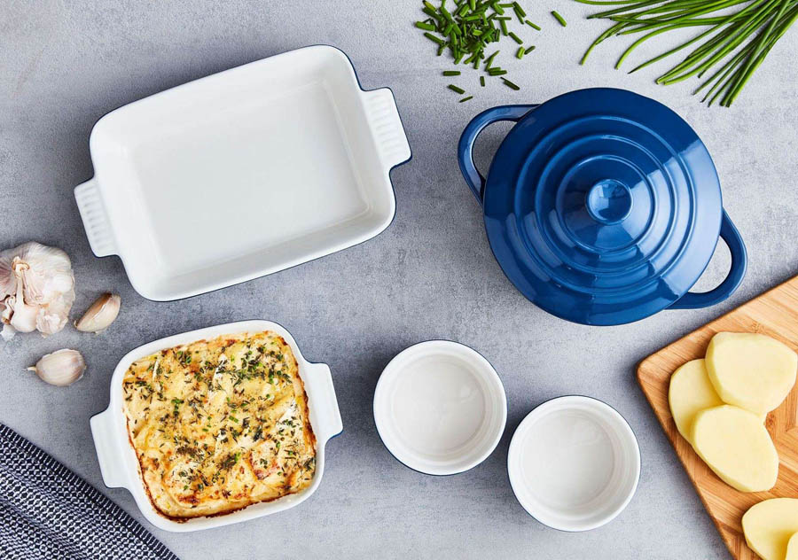 Ovenschalen Gift Set, 5 Delig, Blauw, Keramiek - Barbary & Oak | Foundry