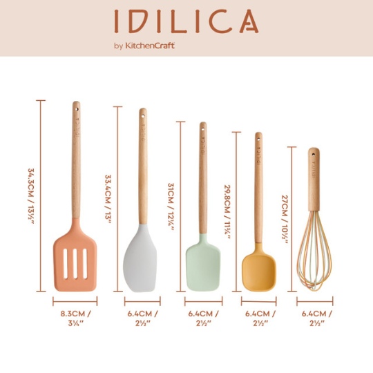 KitchenCraft Idilica Five Piece Kitchen Tool Set, Gift Boxed