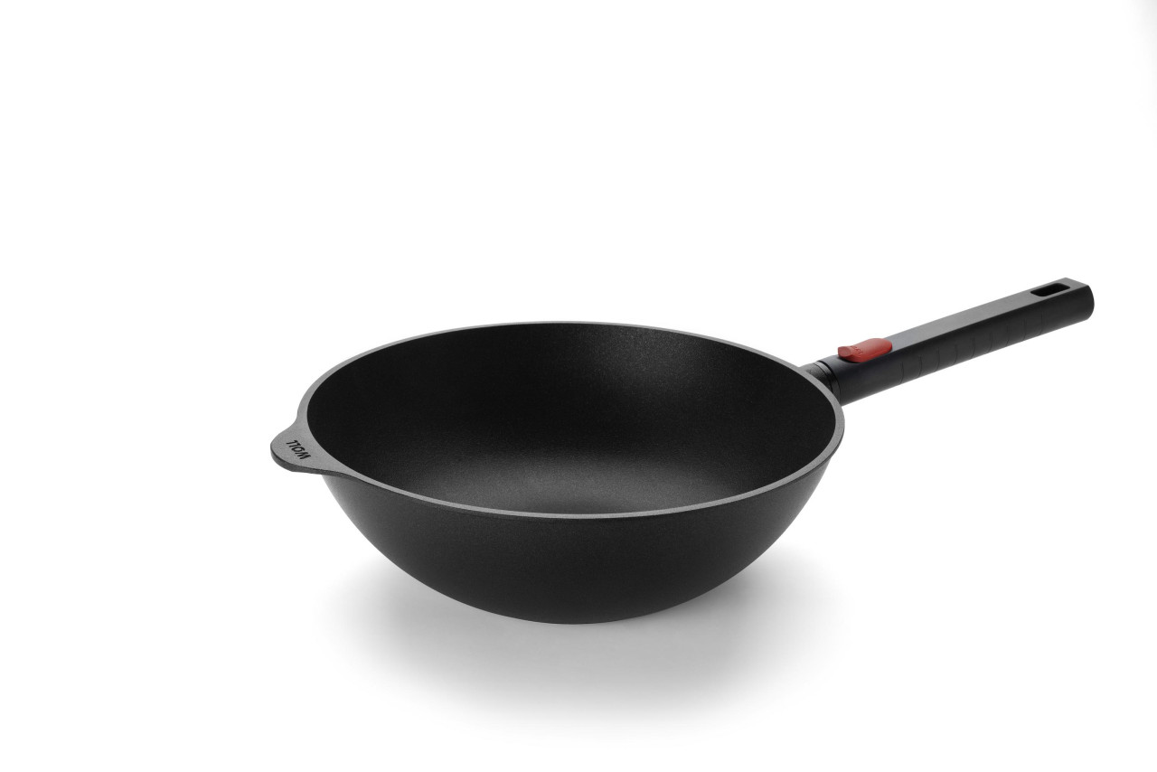 Wokpan, ø 28 cm, 3.5 L, Gerecycled Aluminium, QXR Non Stick, Inductie - Woll | EcoLogic QXR