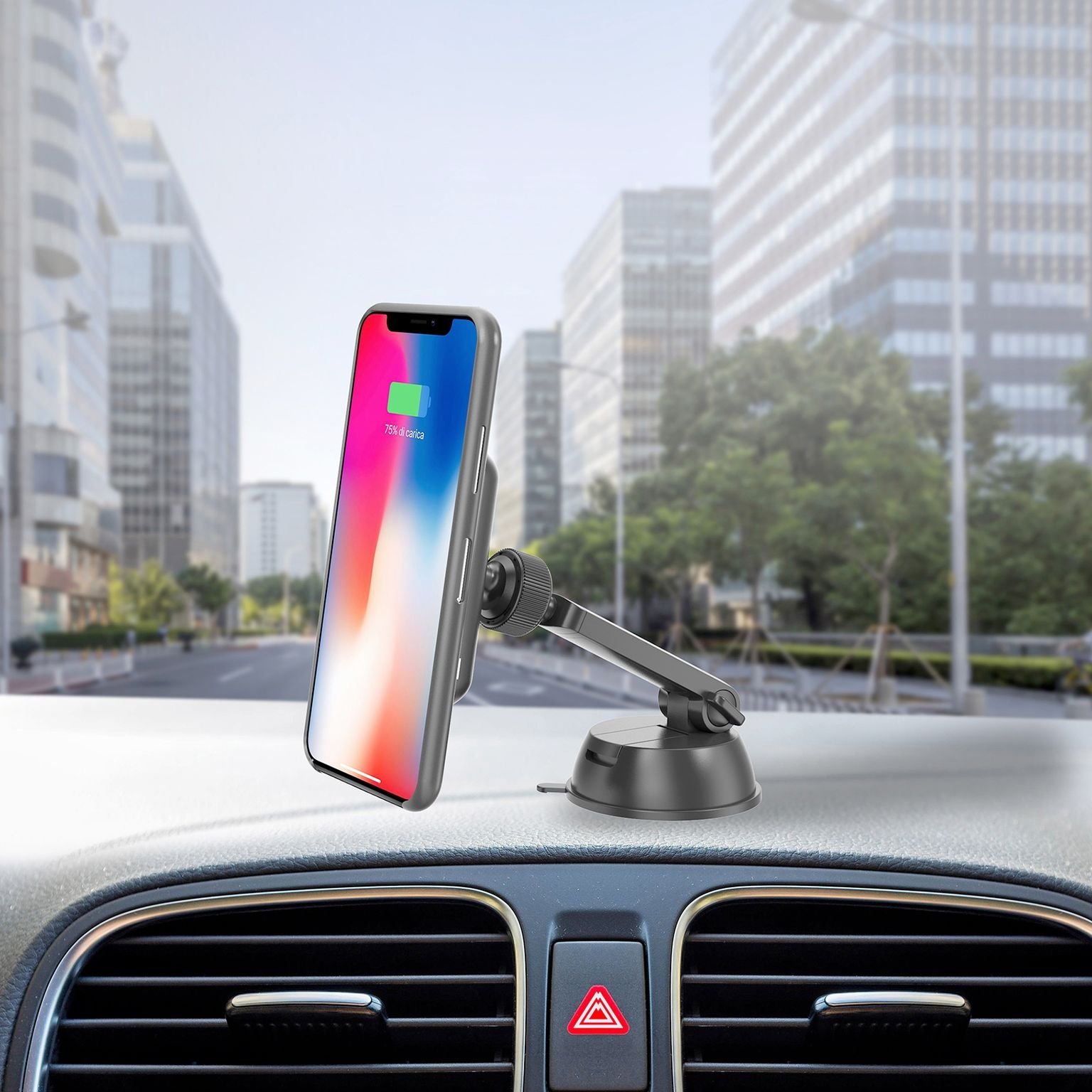 Ghost Charge Smartphonehouder met Draadloze Magnetische Oplader - Kunststof - Celly