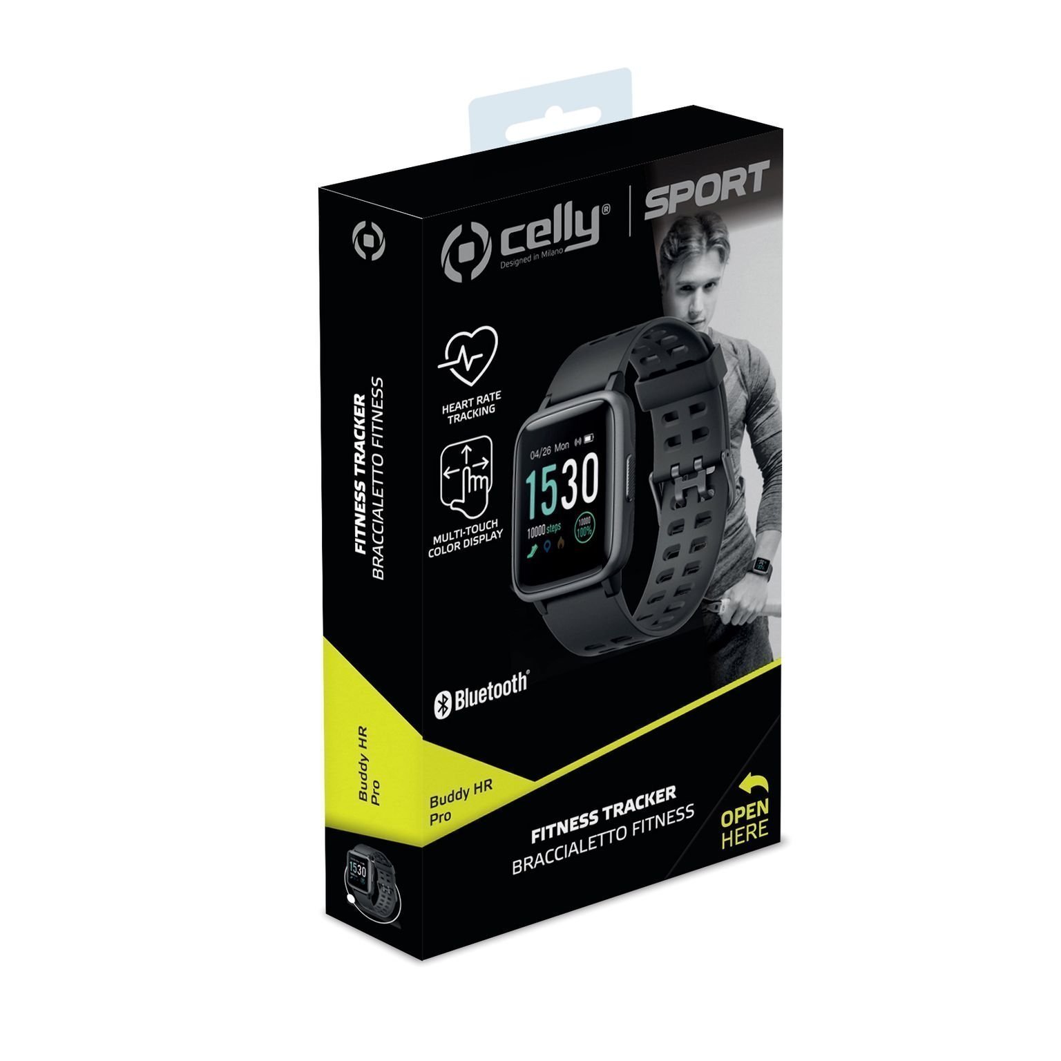 Fitness Tracker Smartwatch Pro, Zwart - Celly