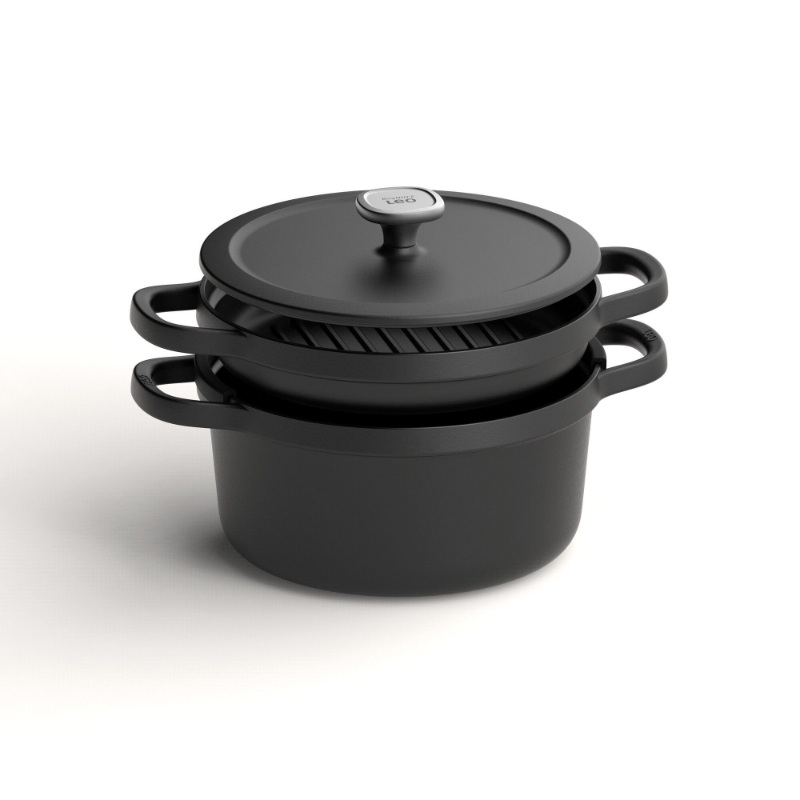 Graphite Grillpan, 26 cm, 2.1 L, Zwart, Gietijzer - BergHOFF | Leo Line