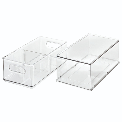 Koelkast Opberglade met Verdeler, 16.9 x 31.3 x 11.8 cm, Kunststof - iDesign | The Home Edit