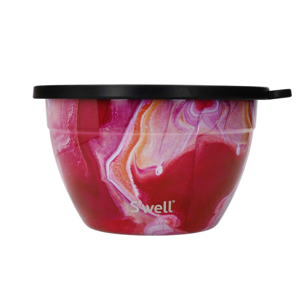 Saladekom Set - Agaat Roze - Met apart dressing reservoir - 1,9Liter - Duurzaam - S'Well | Rose Agate