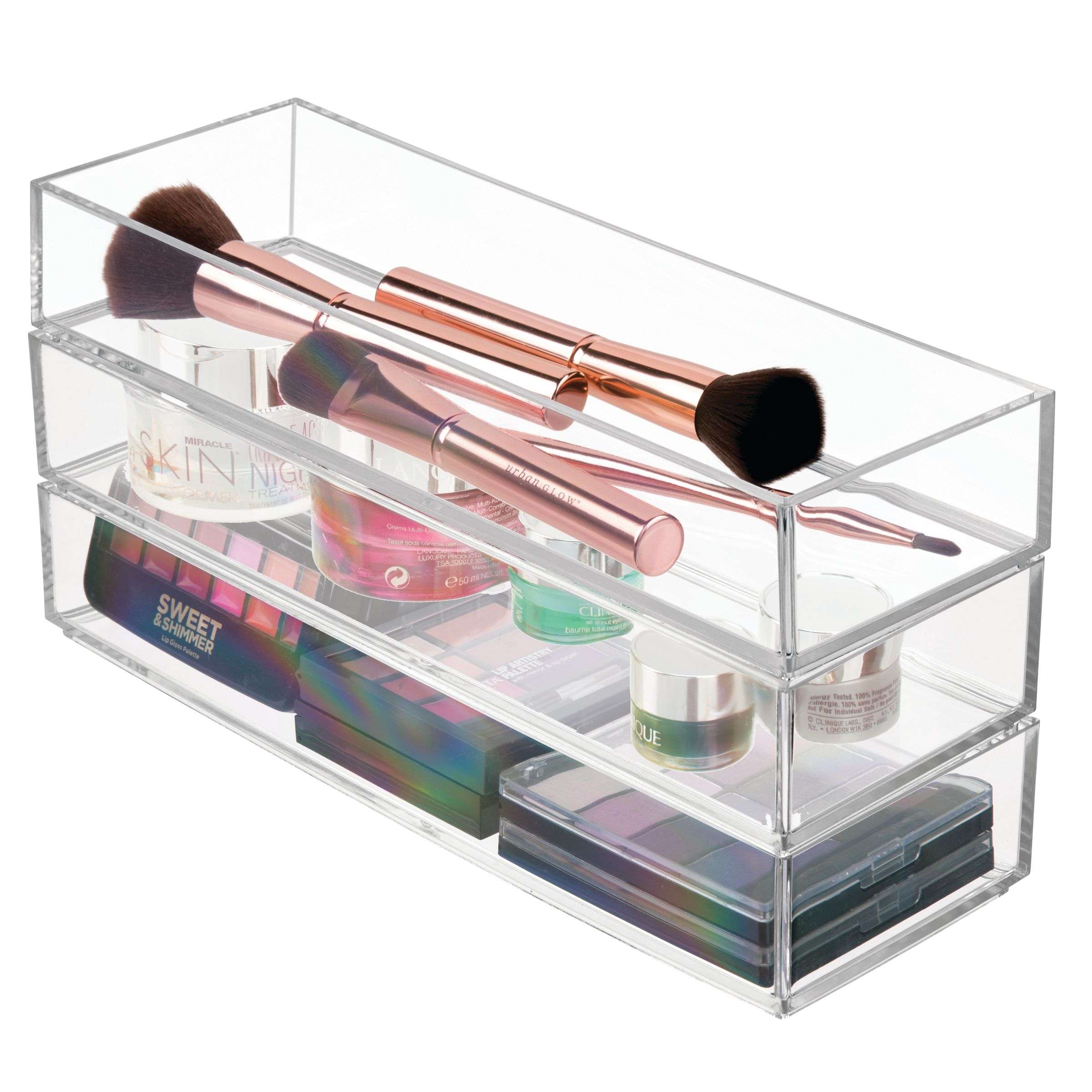 Lade Organizer, Make-up Organizer, 10.2 x 30.5 x 5.1 cm, Transparant, Kunststof - iDesign | Clarity