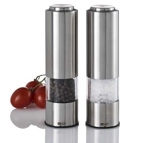 Elektrische Peper- en Zoutmolen RVS, 2 stuks - AdHoc