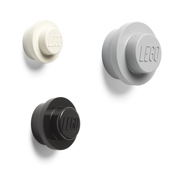 Wandhaken set van 3, Grijs - LEGO