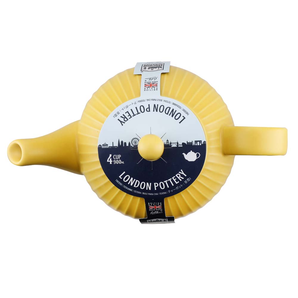 Theepot Globe - Met Textuur - 900ml - Incl Theefilter - Geel - Londen Pottery