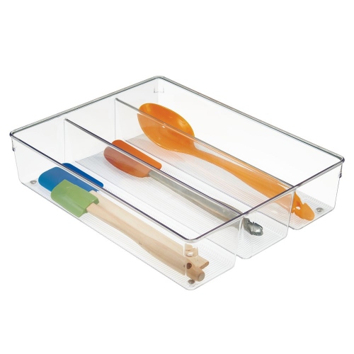 Lade Organizer, 3 Vakken, 26.7 x 34.8 x 7.6 cm, Kunststof, Transparant - iDesign | Linus