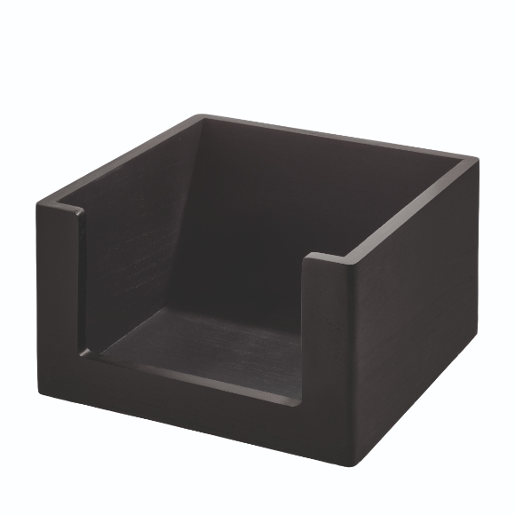 Opbergbox, Open, 25.5 x 25.5 x 15 cm, Paulownia Hout, Zwart - iDesign | The Home Edit