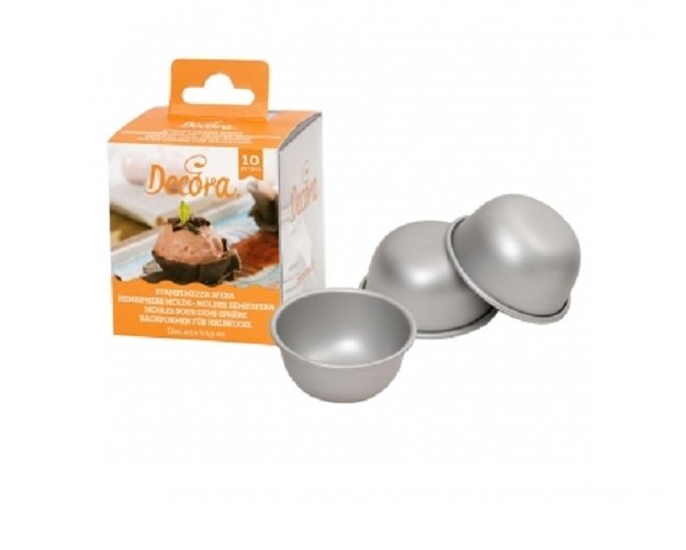 Bolvormige bakvorm set van 10, Aluminium 7 cm - Decora