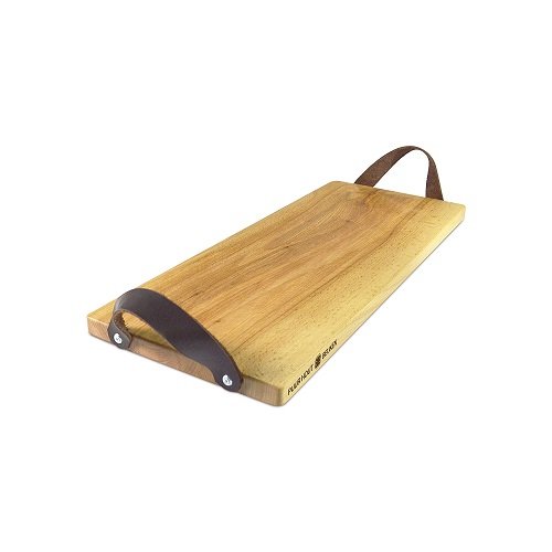 Puur Hout | Beuken Serveertray met handgreep leer 49 cm