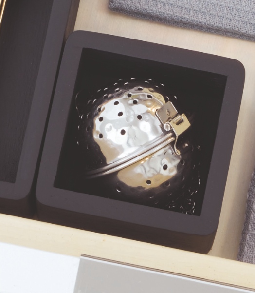 Lade Organizer, 7.6 x 7.6 x 5 cm, Paulownia Hout, Zwart - iDesign | The Home Edit