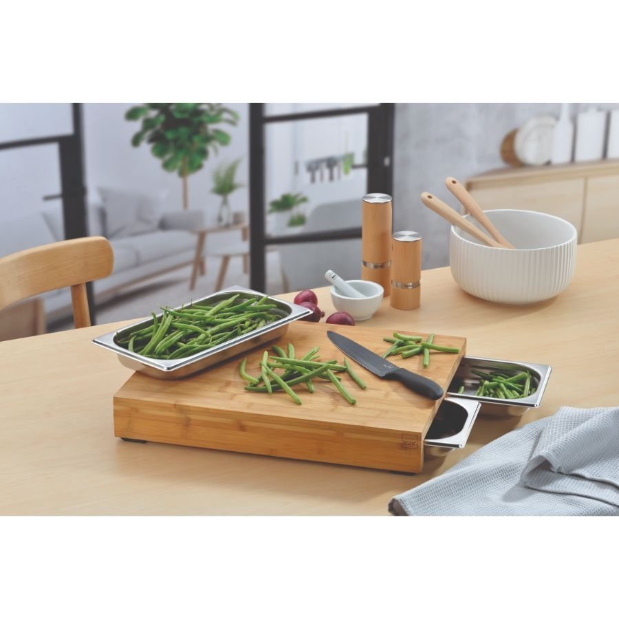 Bamboe Snijplank met RVS lade - Kela | Kenina