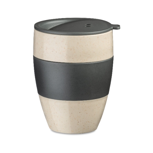Herbruikbare Koffiebeker, 0.4 L, Natuur As Grijs, Organic Bio-Circular - Koziol | Aroma To Go 2.0