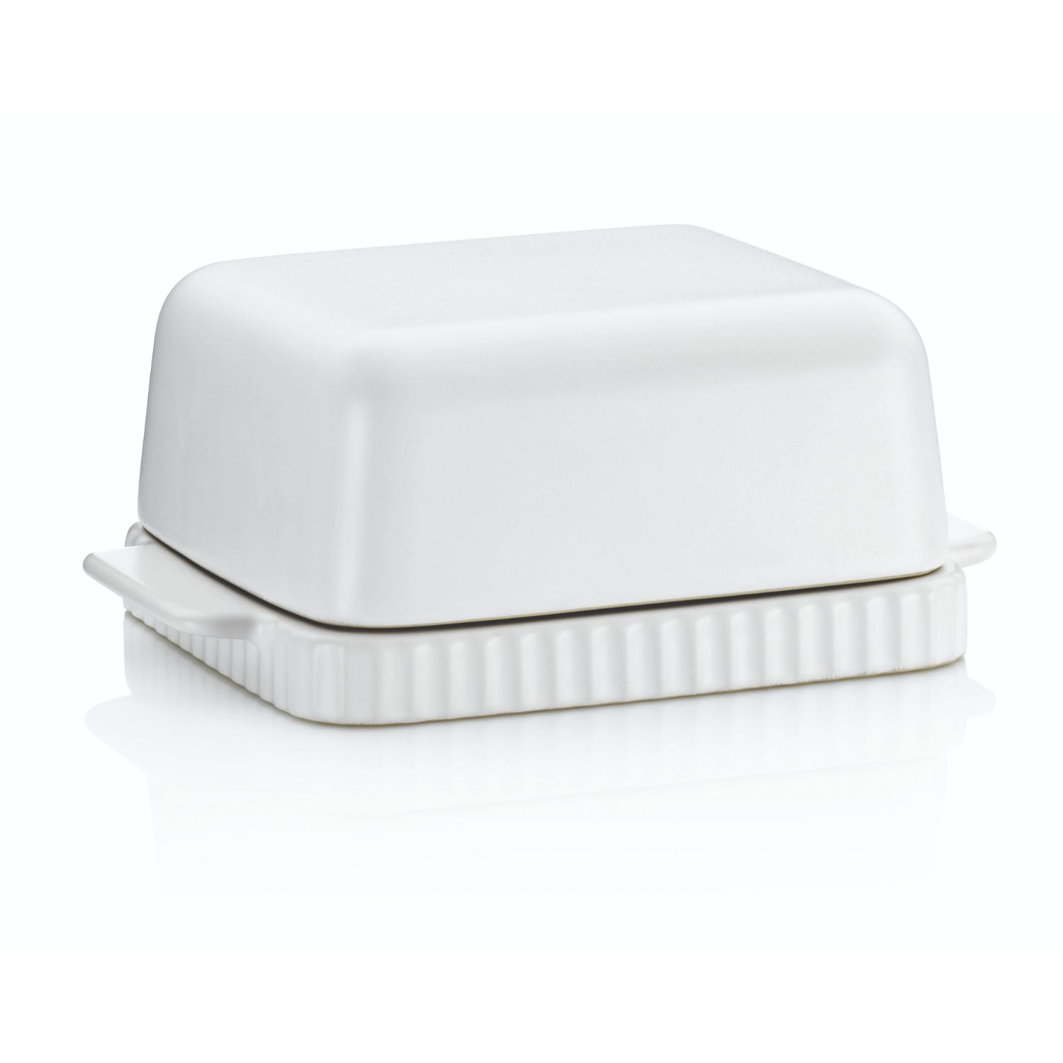 Botervloot Keramiek Wit, 17,5 cm x 11,5 cm x 7,5 cm - Kela | Maila