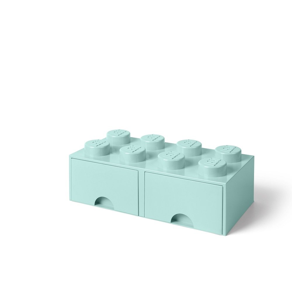 Opberglade Brick 8, Aquablauw - LEGO