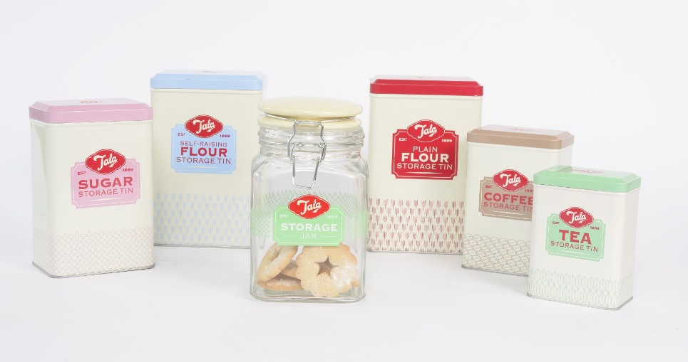 Bewaarblik Flour, 1950's, Rood/CrÃ©me - Tala