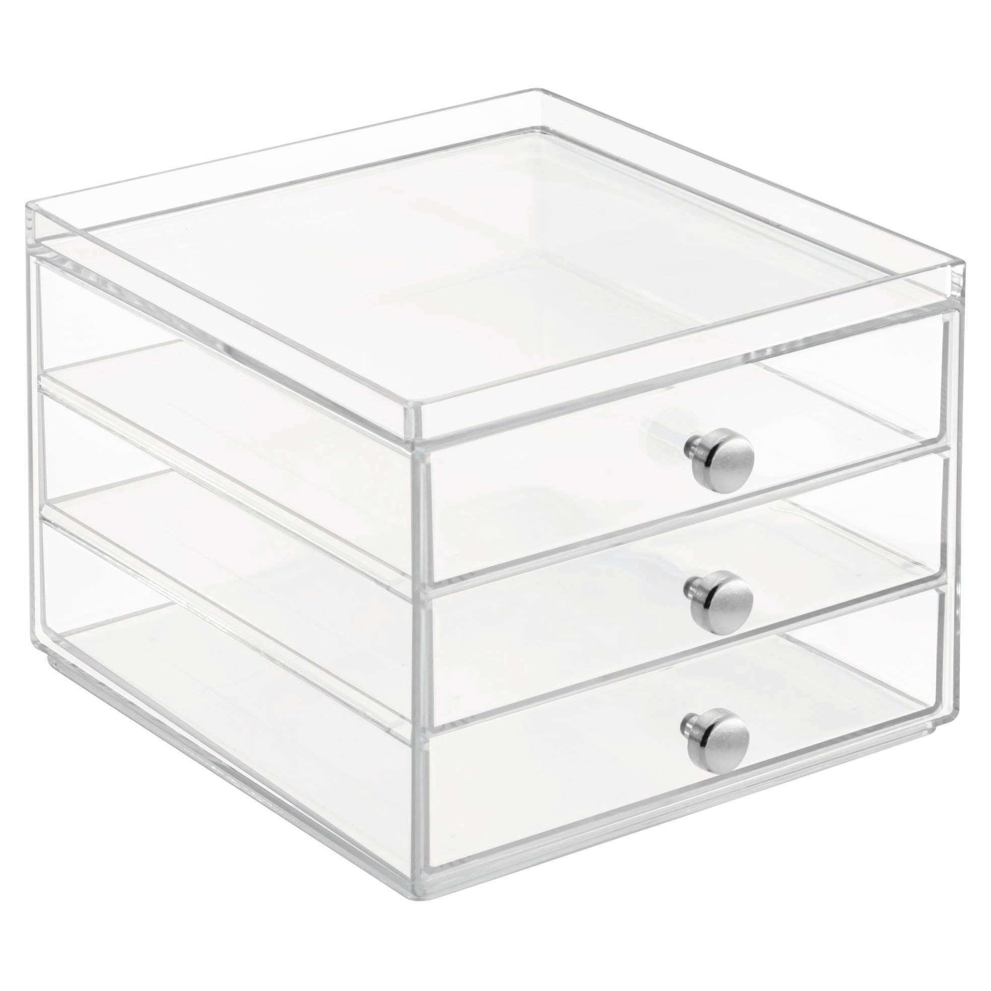 Ladekast, Make-up Organizer, 3 Lades, 16.4 x 17.7 x 12.5 cm, Transparant, Kunststof - iDesign