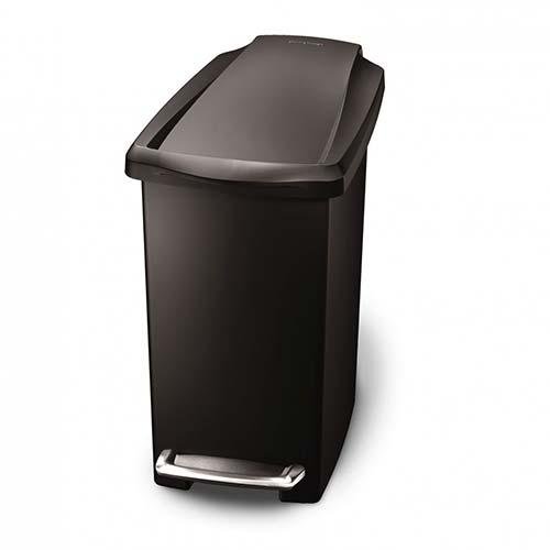Afvalemmer Kunststof Slim zwart, 10 liter - Simplehuman
