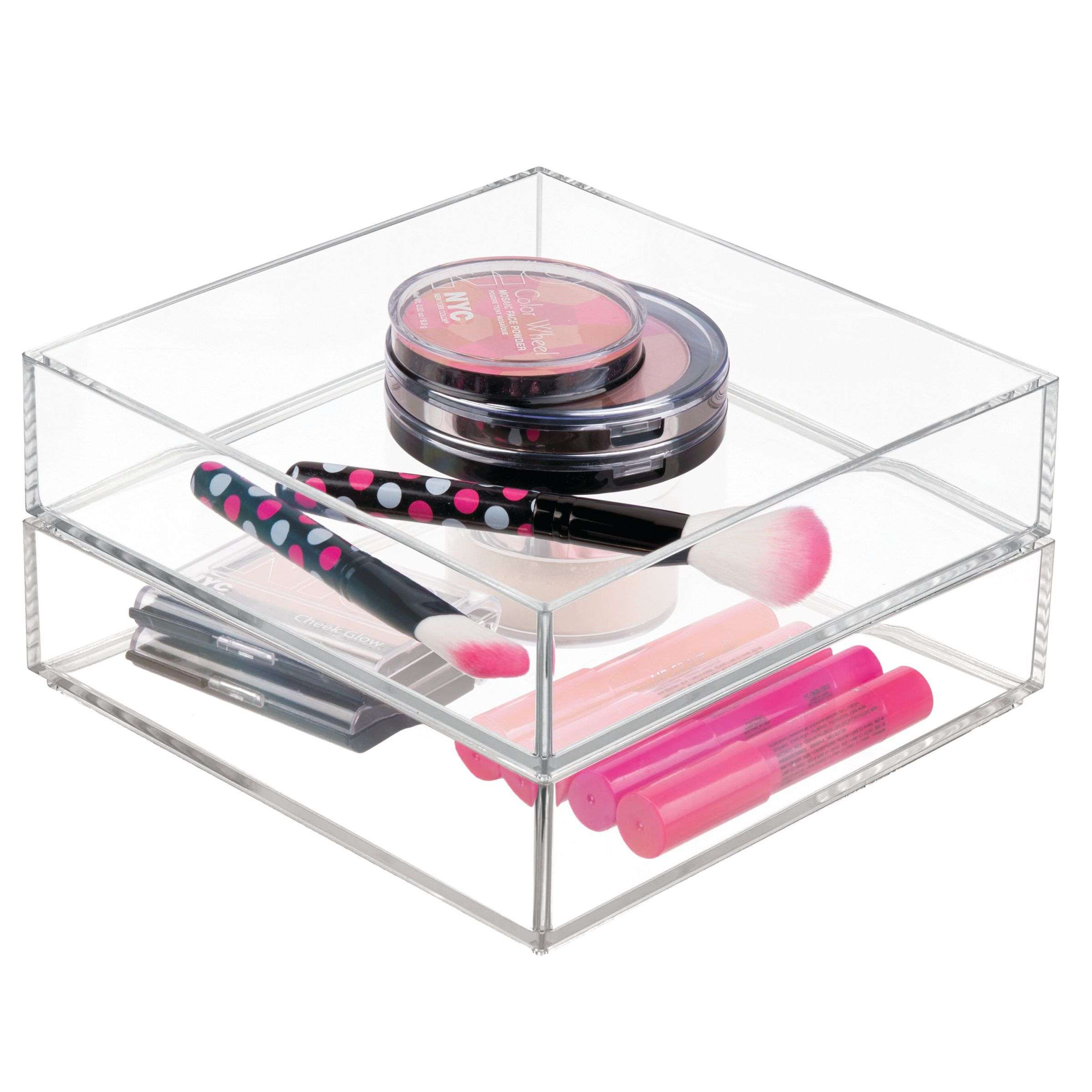 Lade Organizer, Make-up Organizer, 20.3 x 20.3 x 5.1 cm, Transparant, Kunststof - iDesign | Clarity