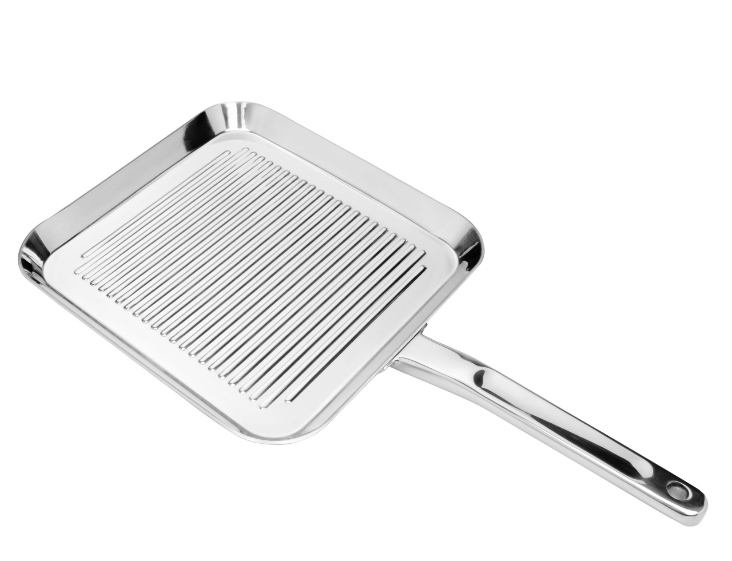 Grillpan, 5-ply, RVS, 28 x 28 cm - Cookai
