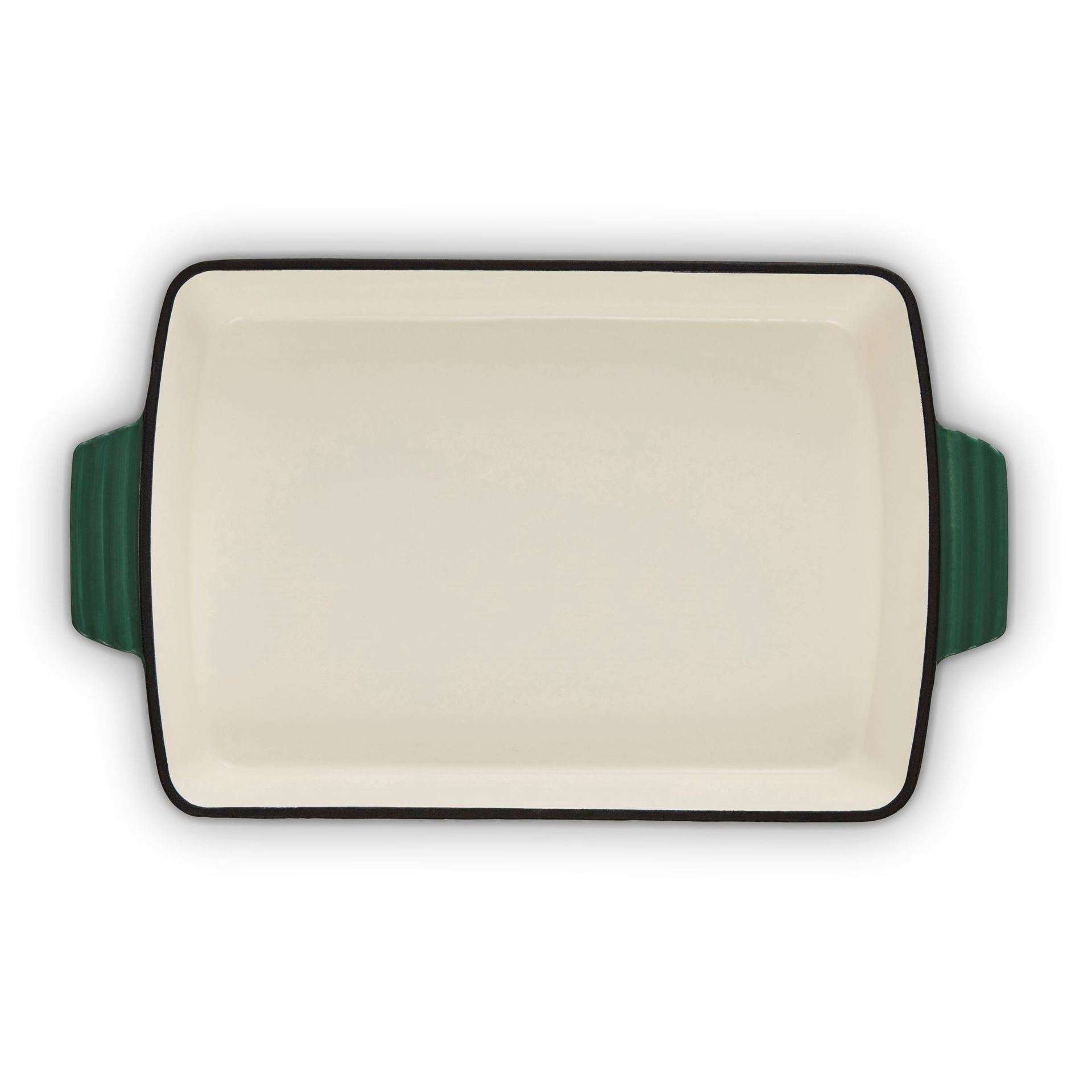 Ovenschaal, 39 x 23 cm, 3.6 L, Ook Geschikt voor Fornuis, Groen, Geëmailleerd Gietijzer - Barbary & Oak | Foundry