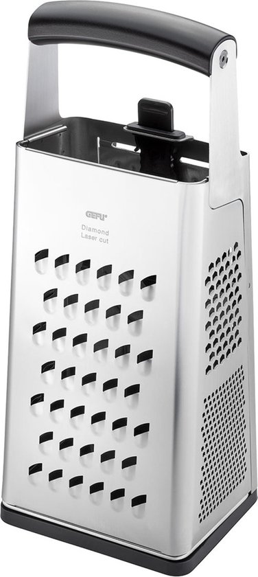 7-in-1 Blokrasp met geïntegreerde mandoline, Inclusief deksel/opvangbak, Hoogwaardig messenstaal, 20 jaar garantie - GEFU | V-CUT