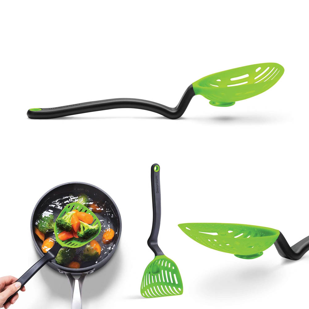 Schuimspaan, Lestrain - 35cm - Groen - Kunststof | Dreamfarm