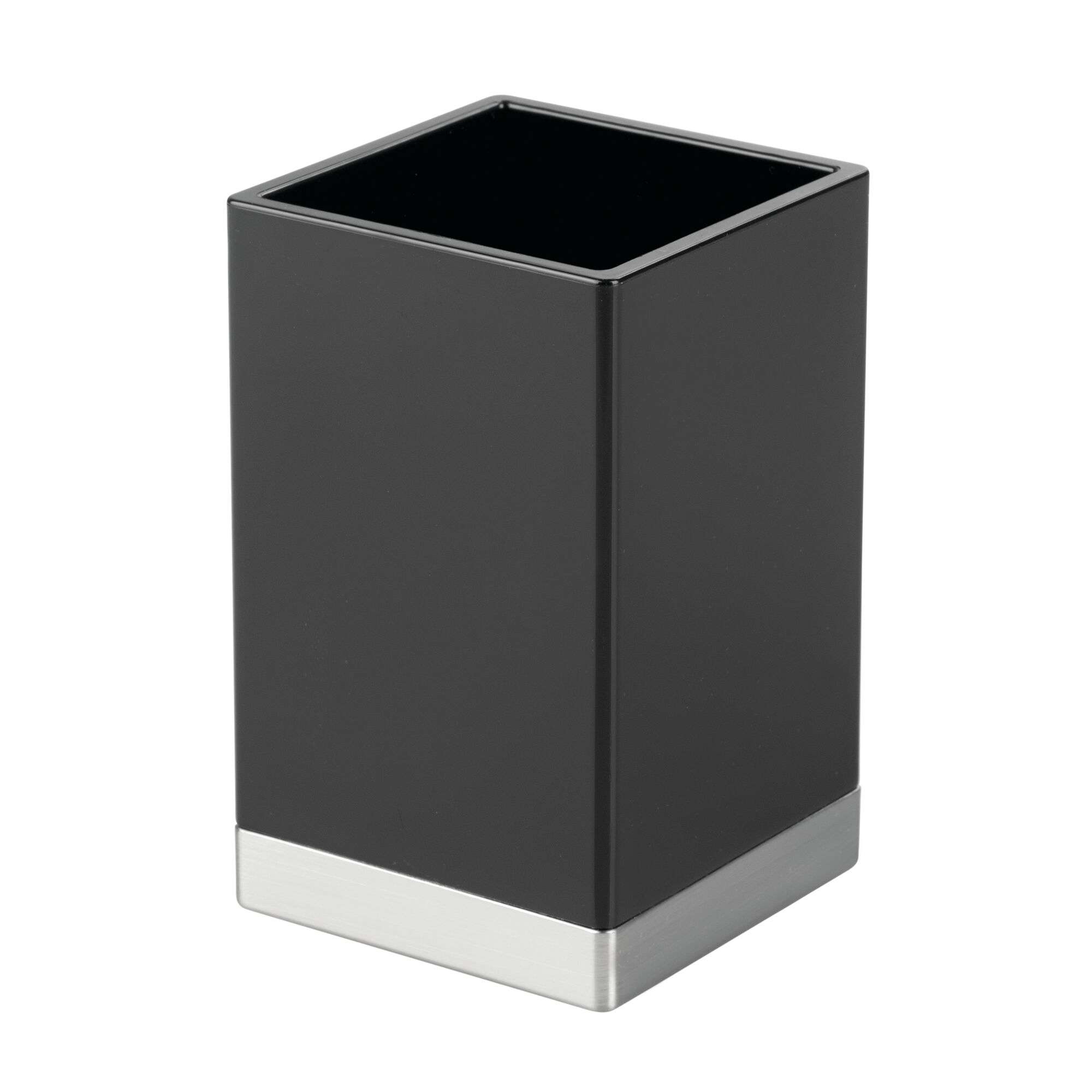 Badkamer Tandenborstelhouder, Make-up Kwasten Organizer, Zwart, Kunststof - iDesign | Clarity
