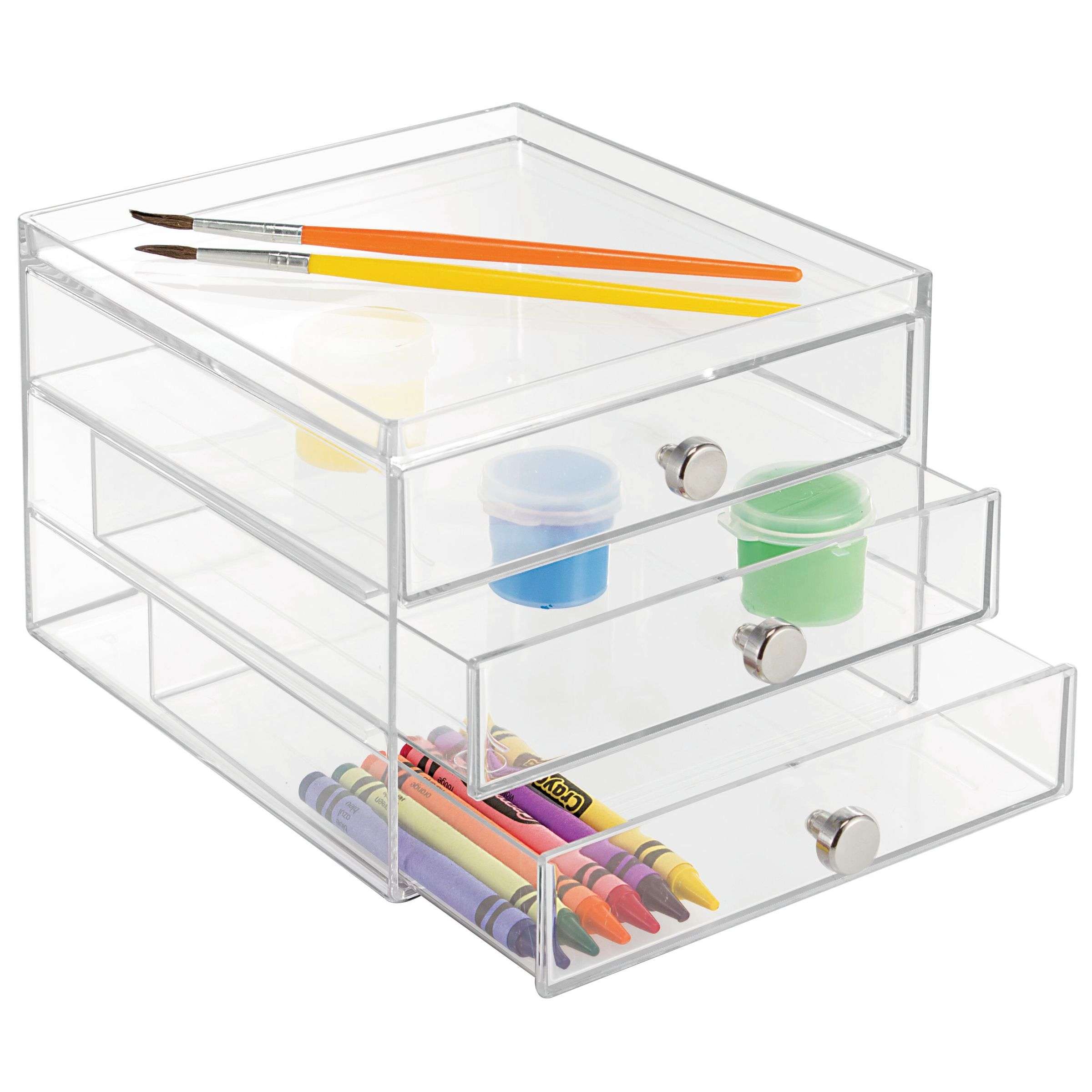 Ladekast, Make-up Organizer, 3 Lades, 16.4 x 17.7 x 12.5 cm, Transparant, Kunststof - iDesign