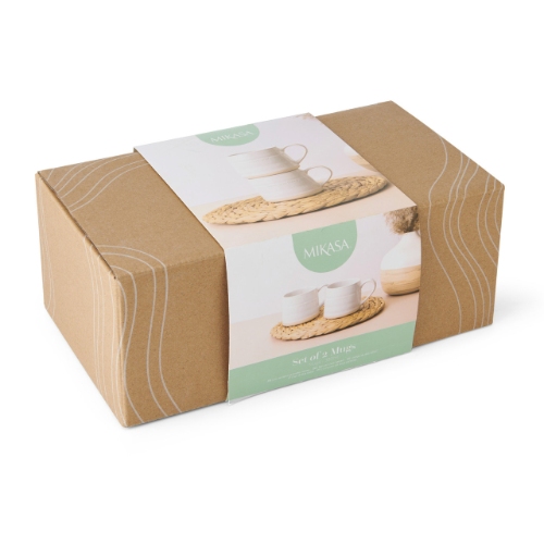 Mikasa Stoneware 2pc 380ml Cosy Mugs, 'I Love You', Gift boxed