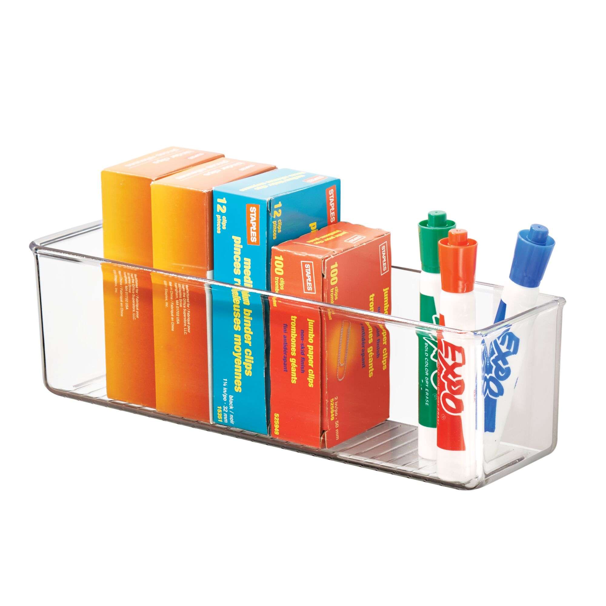 Wand Organizer, Ophangbaar met Plakstrips, 27.9 x 7.8 x 8.3 cm, Transparant, Kunststof - iDesign | AFFIXX