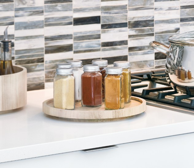 Draaiplateau, 26.7 cm, Plat, Paulownia Hout, Beige - iDesign  | Eco Wood Kitchen