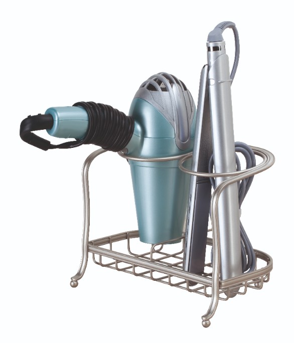 Föhn en Stijltang Houder, 22 x 16 x 18 cm, Staal, Zilver - iDesign | York Lyra
