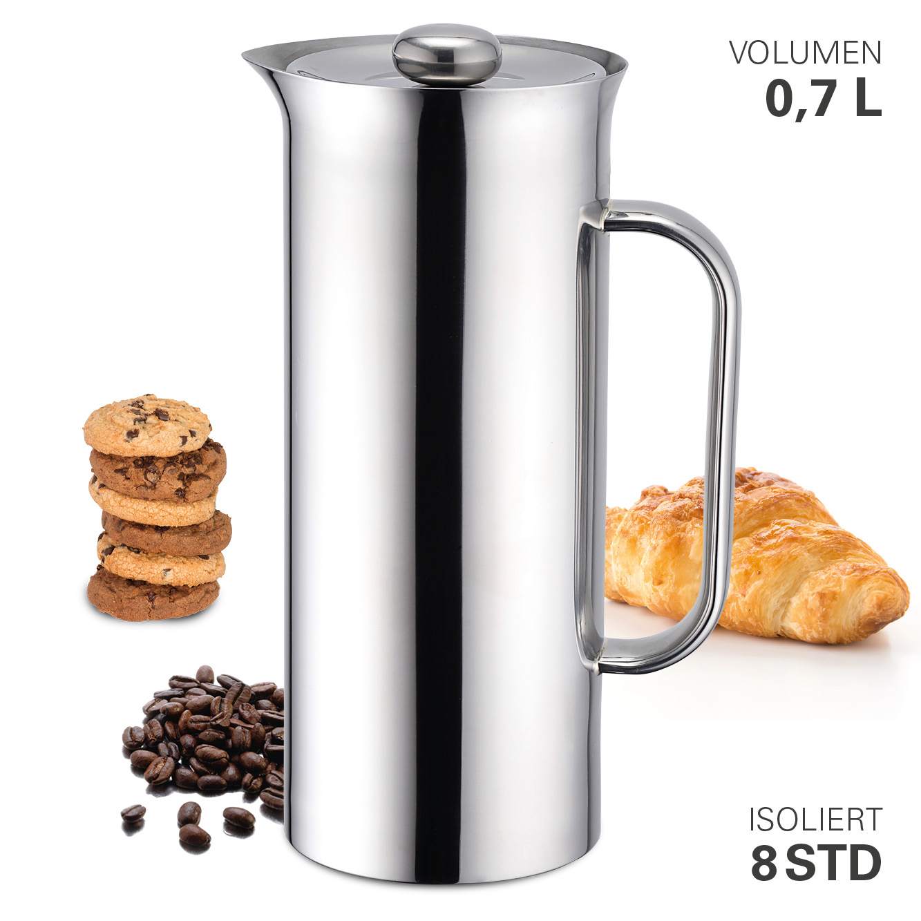 Cafetière, 700 ml, Dubbelwandig – Weis