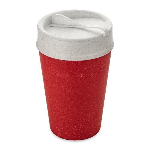 Dubbelwandige Koffiebeker met Deksel, 0.4 L, Organic, Rood - Koziol | Iso To Go