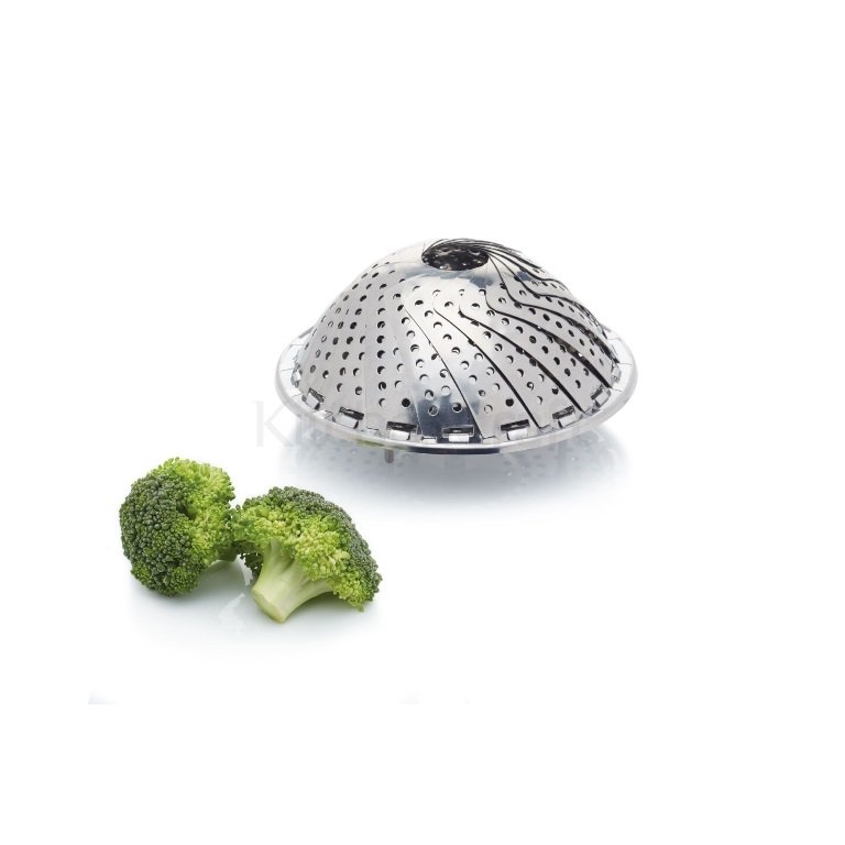 Verstelbaar RVS stoommandje - 23 cm - Kitchen Craft