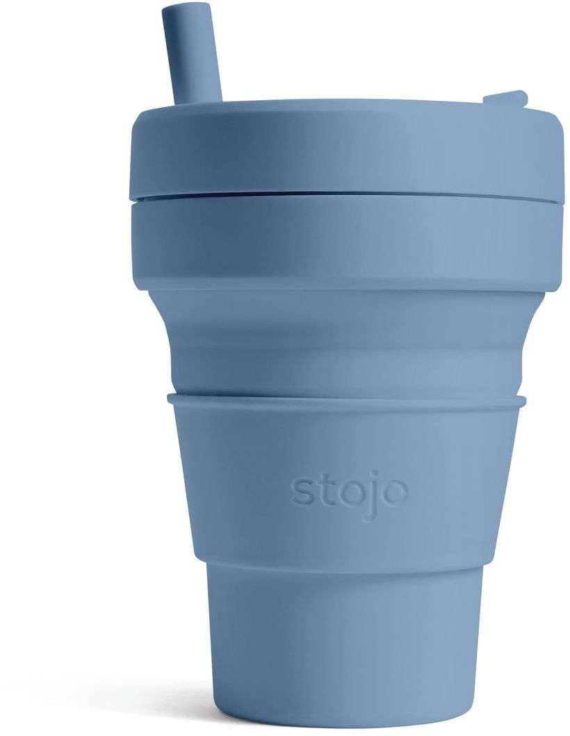 Biggie Cup, Steel - 470 ml - Koffiebeker - Drinkbeker - Blauw - Opvouwbaar | Stojo