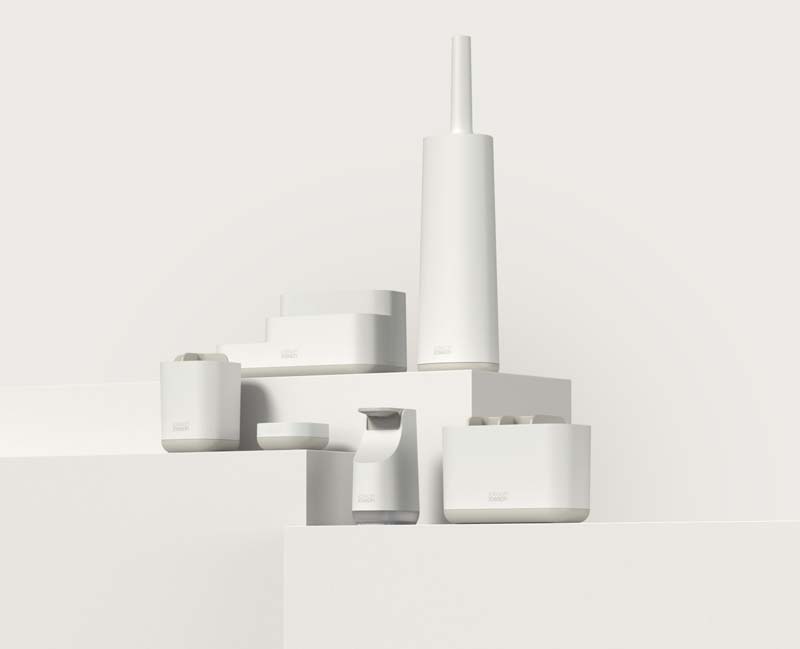 Tandenborstel Organizer, Met 3 verdeelvakken, Antislip, Kunststof, Grijs - Joseph Joseph | EasyStore